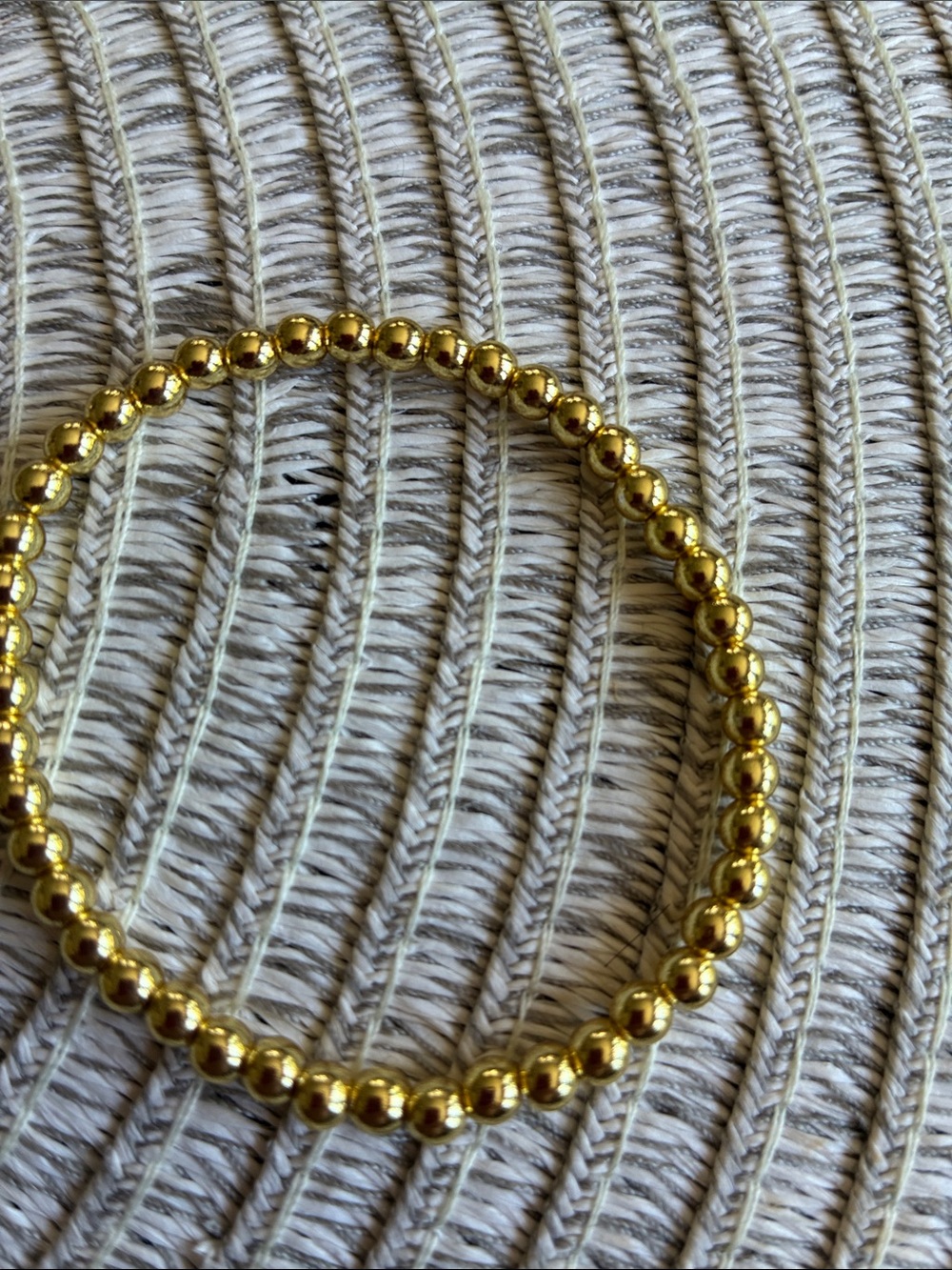 Gold Hematite Beaded Stretch Bracelet - Picture 3 of 3